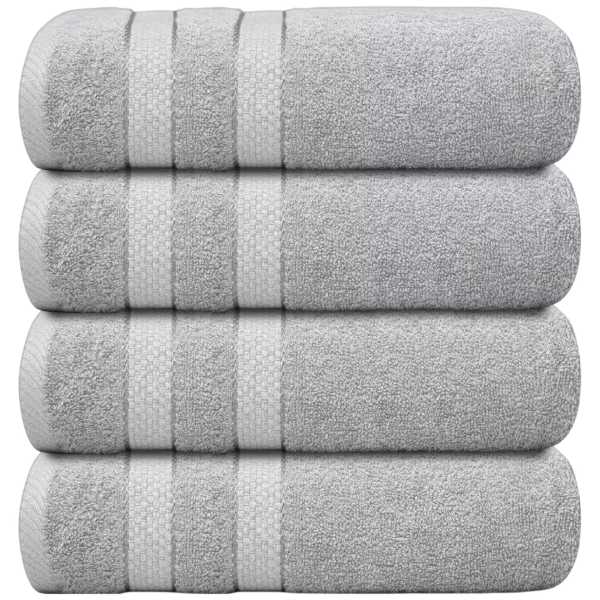 4X Jumbo Bath Towels 100% Egyptian Cotton 75x150cm Soft Quick Dry Large - Silver