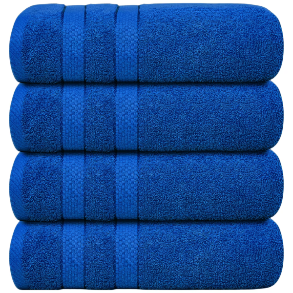 4X Jumbo Bath Towels 100% Egyptian Cotton 75x150cm Soft Quick Dry Large - Blue