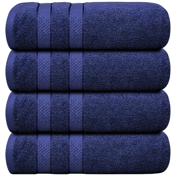 4X Jumbo Bath Towels 100% Egyptian Cotton 75x150cm Soft Quick Dry Large - Navy