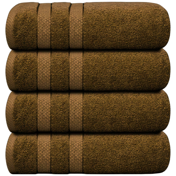 4X Jumbo Bath Towels 100% Egyptian Cotton 75x150cm Soft Quick Dry Large - Brown