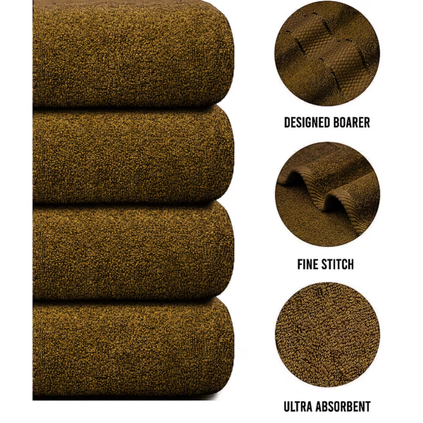 Second image of 4X Jumbo Bath Towels 100% Egyptian Cotton 75x150cm Soft Quick Dry Large - Brown