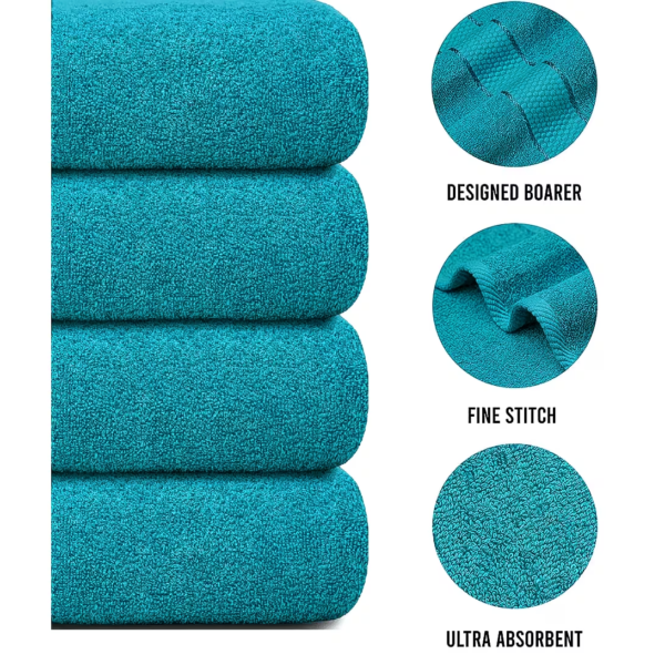 Second image of 4X Jumbo Bath Towels 100% Egyptian Cotton 75x150cm Soft Quick Dry Large - Teal