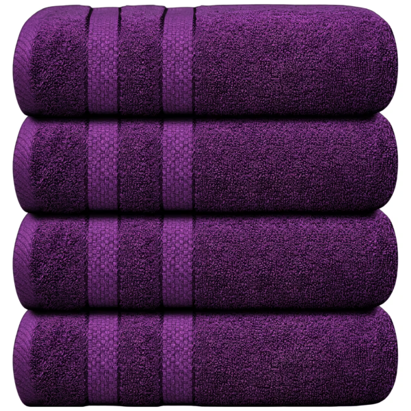 4X Jumbo Bath Towels 100% Egyptian Cotton 75x150cm Soft Quick Dry Large - Purple