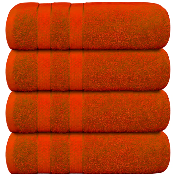 4X Jumbo Bath Towels 100% Egyptian Cotton 75x150cm Soft Quick Dry Large - Orange