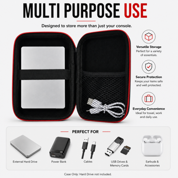 Second image of R36S Carry Case, EVA Protective Travel Storage Bag for Hard Drives & Accessories - 2 Pack