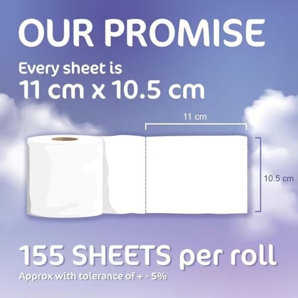 Second image of 54 Rolls 3-Ply Toilet Paper | Ultra Soft & Strong | Quilted Bulk Tissue