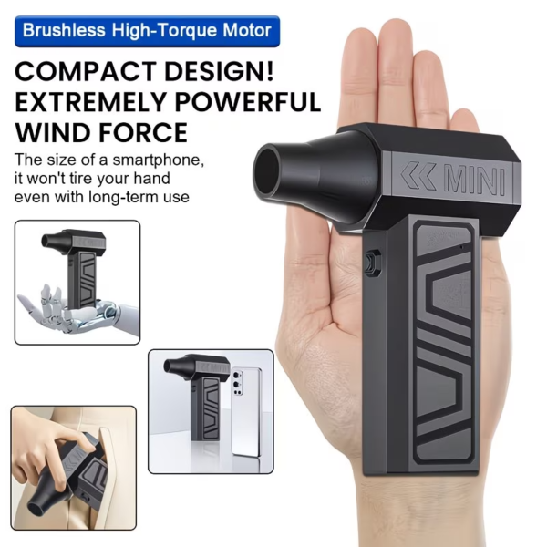 Second image of 140000RPM Compressed Air Duster Cordless Turbo Fan Blower Keyboard Car