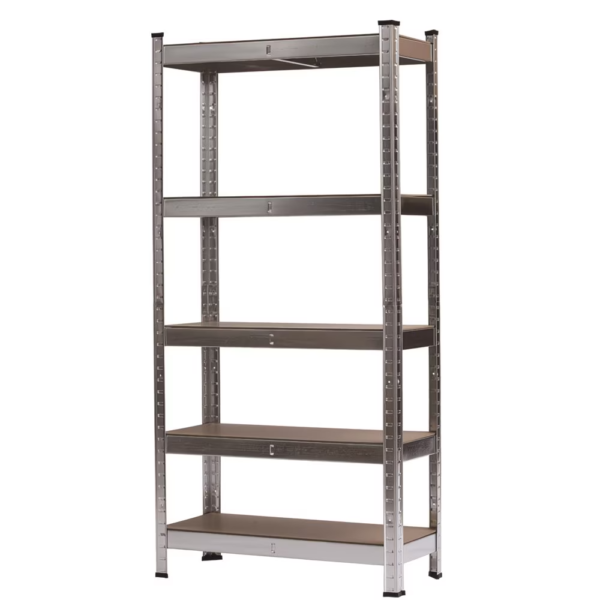 5 Tier Heavy Duty Racking Metal Shelving Unit, Garage Storage Rack 150x70x30cm - Silver