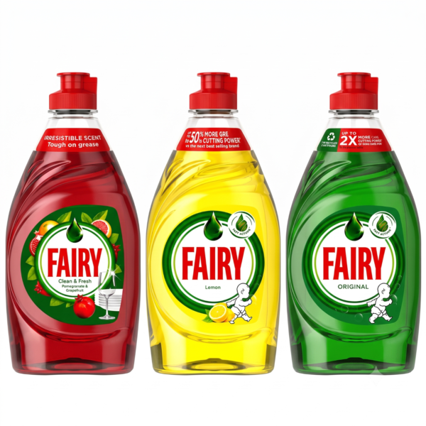 Washing Up Liquid 9x320ml | Mixed Pack | Lemon | Original | Pomegranate