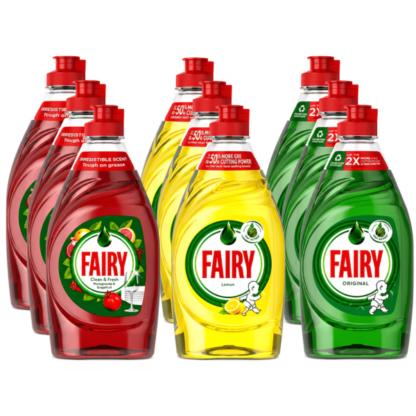 Second image of Washing Up Liquid 9x320ml | Mixed Pack | Lemon | Original | Pomegranate